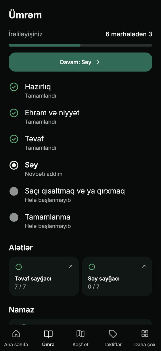 Ümrə mərhələlərinin icmalı