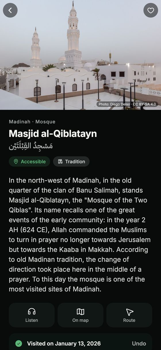 Place page with photo, history and sources
