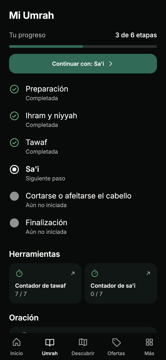 Resumen de las etapas de la Umrah
