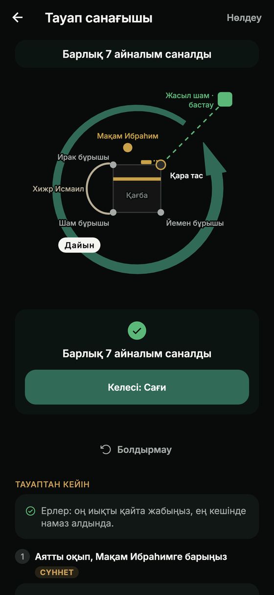 Қағба сызбасы бар тауап санағышы