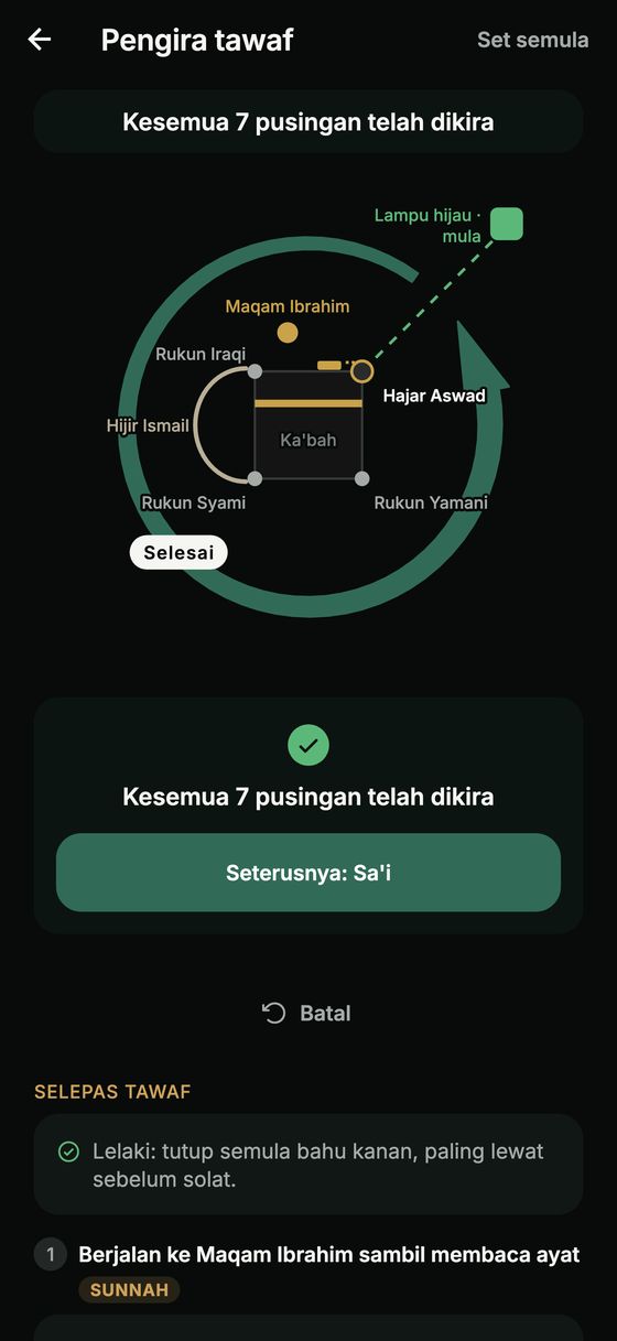 Pengira tawaf dengan pelan Ka'bah