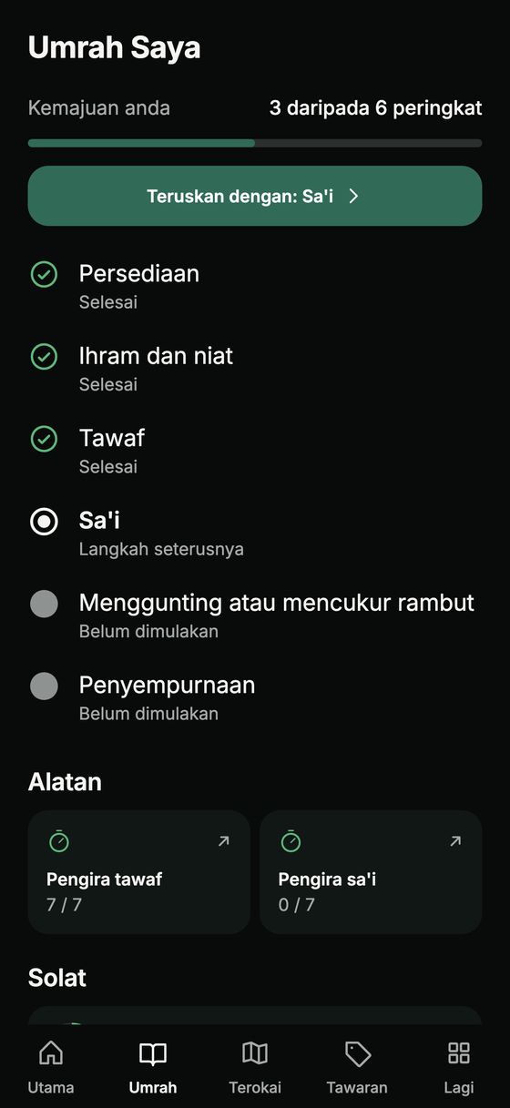 Gambaran keseluruhan peringkat Umrah