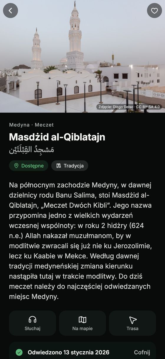 Strona miejsca ze zdjęciem, historią i źródłami