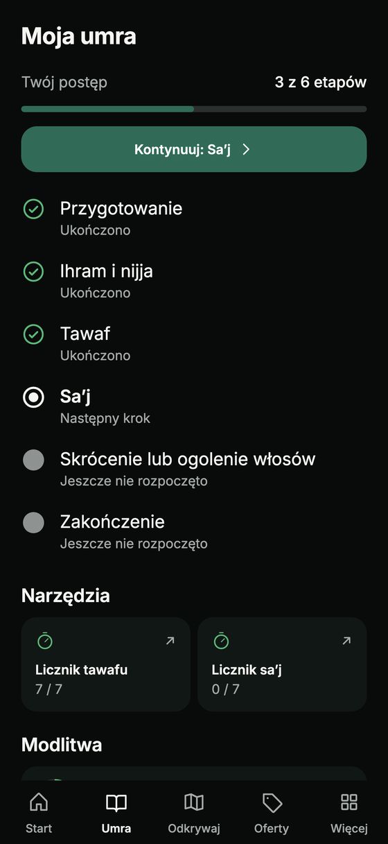 Przegląd etapów umry