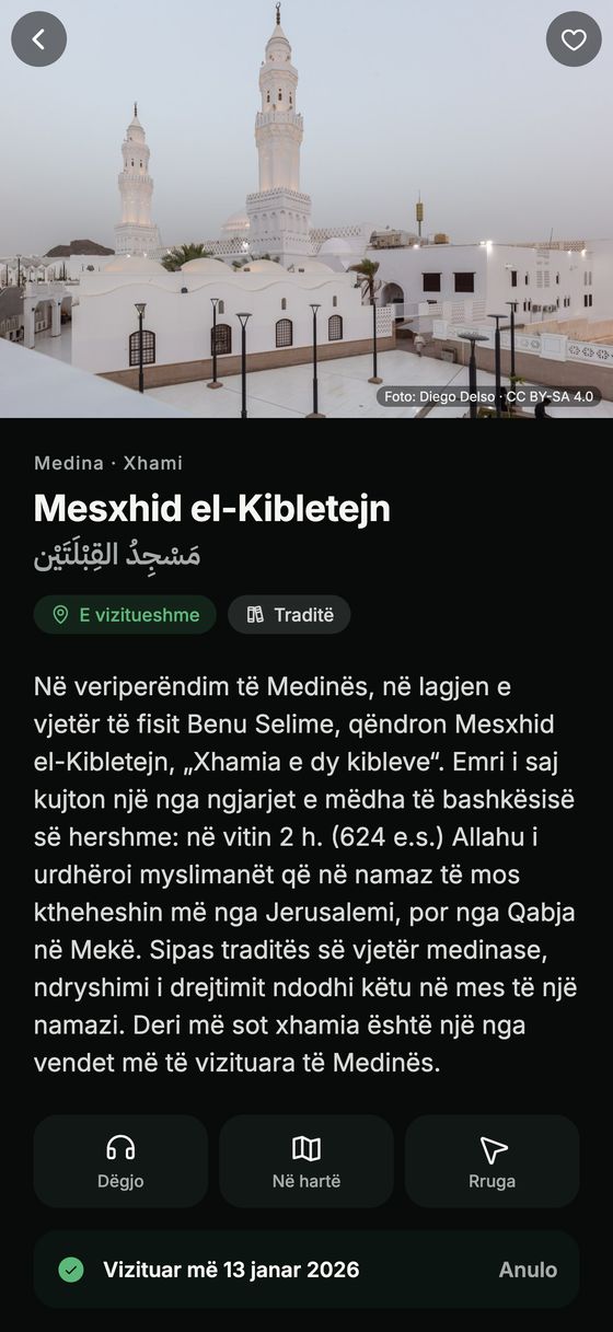 Faqja e një vendi me foto, histori dhe burime
