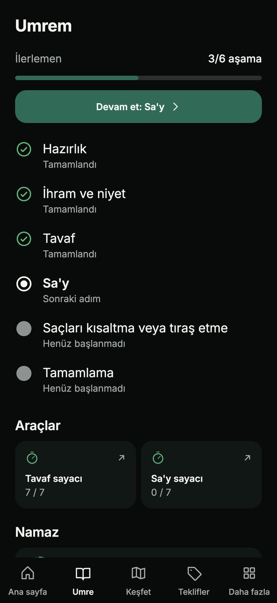 Umre aşamalarına genel bakış